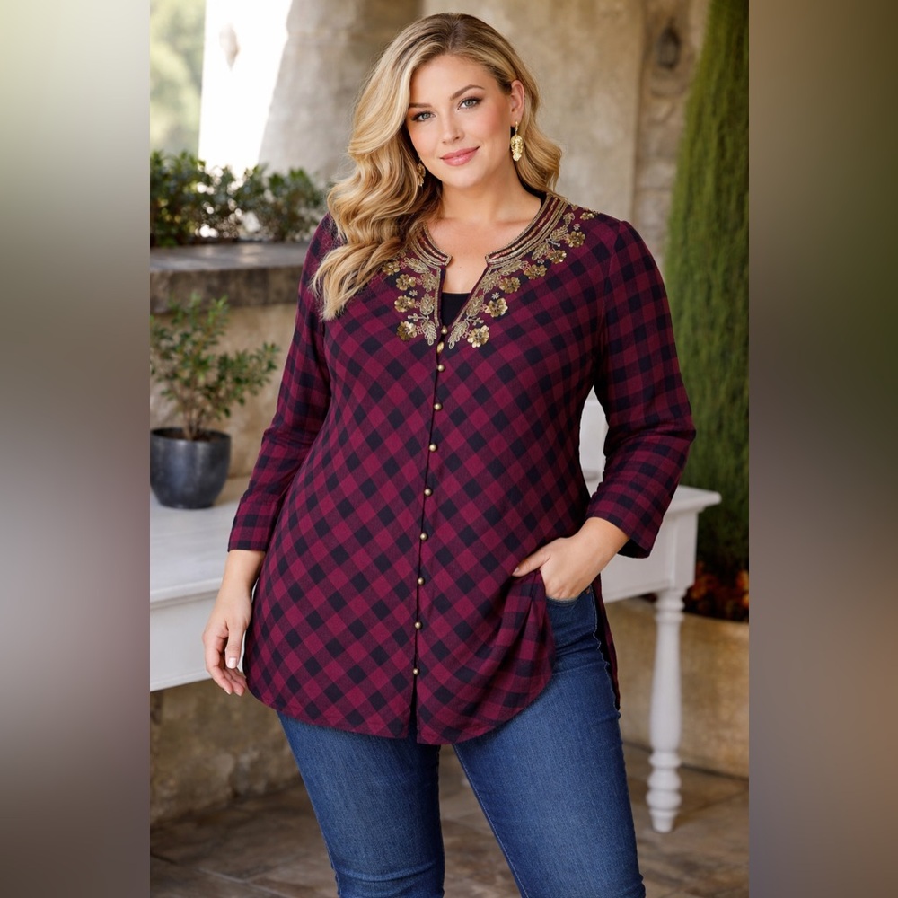 Soft Surroundings‎ Embellished Tunic XL Boho